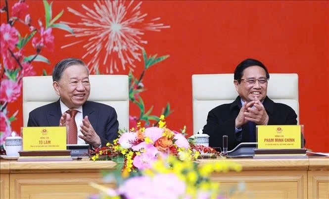 Government holds gathering to celebrate Party's 95th anniversary, Lunar New Year